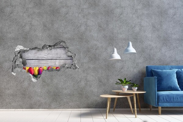 Decorazione da parete buco nel muro Fiori che spuntano da un buco nel muro