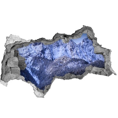 Decorazione da parete buco nel muro Paesaggio montano in inverno