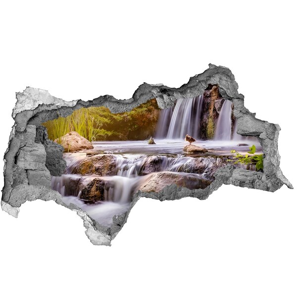 Sticker effetto rottura muro Cascata nella foresta