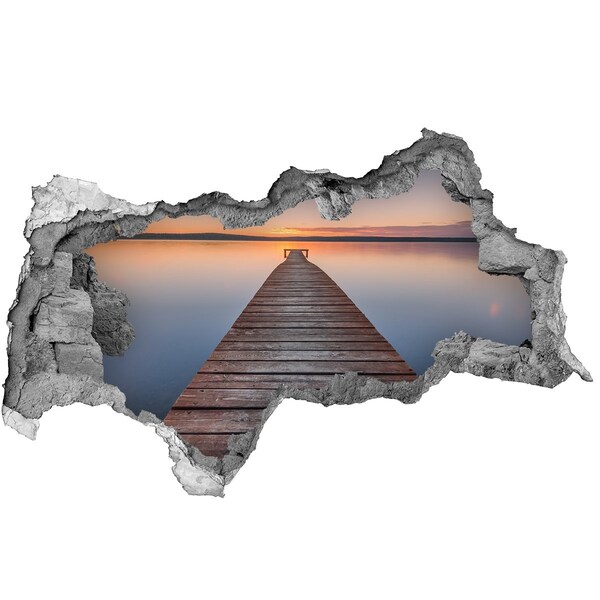 Decorazione da parete buco nel muro Tramonto sul lago