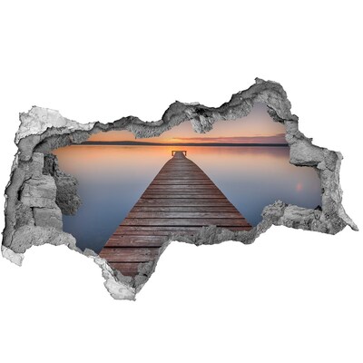 Decorazione da parete buco nel muro Tramonto sul lago