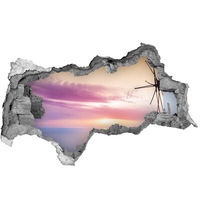 Sticker effetto rottura muro Veduta dell'isola greca