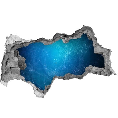 Adesivo con vista dietro il muro Portale cosmico nel muro