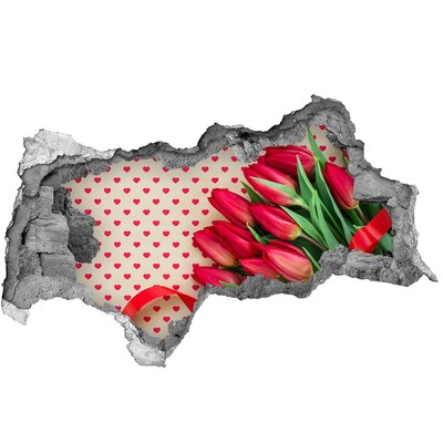 Decorazione da parete buco nel muro Tulipani a forma di cuore