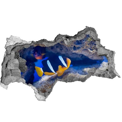 Adesivo con vista dietro il muro Il mondo sottomarino della barriera corallina