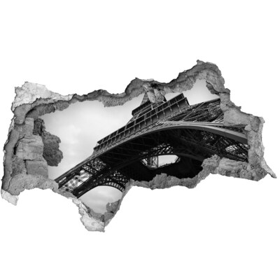Decorazione da parete buco nel muro La Torre Eiffel in un ambiente monocromatico