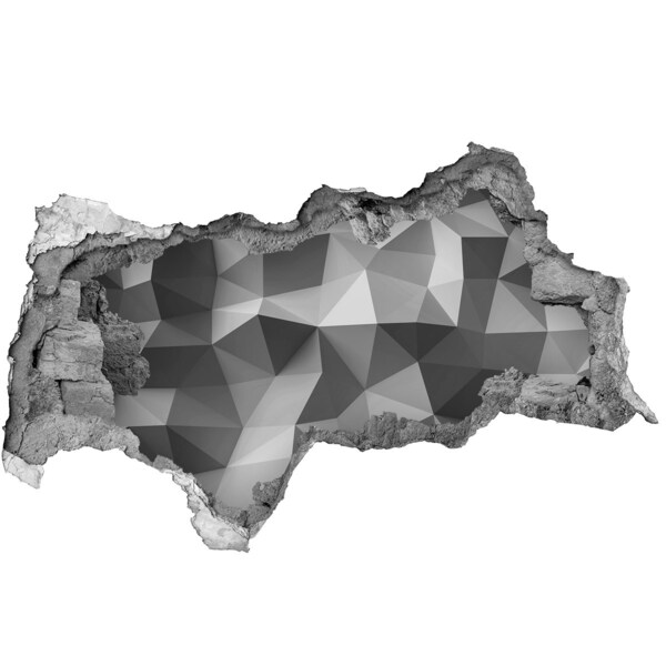 Adesivo con vista dietro il muro Foro geometrico nel muro