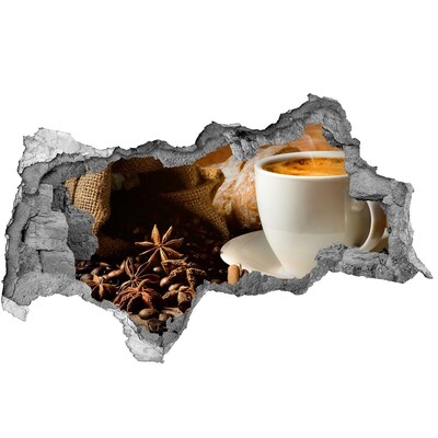 Decorazione da parete buco nel muro Caffè e pane fresco