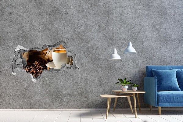 Decorazione da parete buco nel muro Caffè e pane fresco