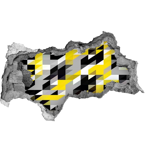 Adesivo con vista dietro il muro Buco astratto nel muro