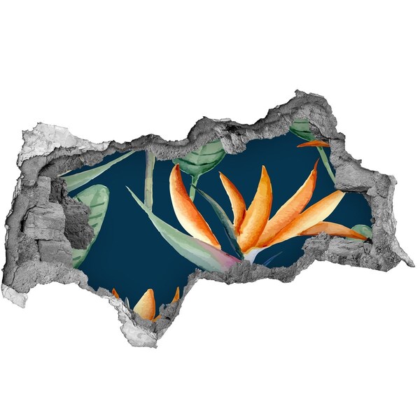 Decorazione da parete buco nel muro Fiore tropicale nel cemento