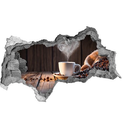 Adesivo con vista dietro il muro Un caffè in un accogliente bar.