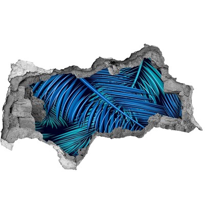 Adesivo con vista dietro il muro Oasi tropicale con palme