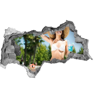Sticker effetto rottura muro Vacanza ai Caraibi sotto il sole
