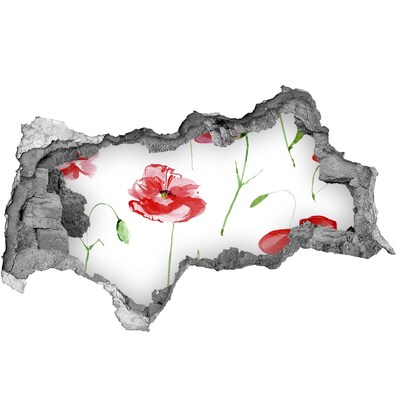 Adesivo con vista dietro il muro Fiore nel buco nel muro