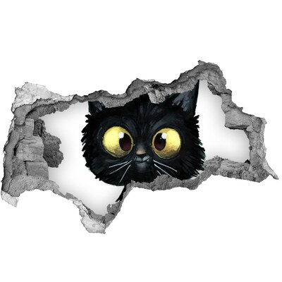 Decorazione da parete buco nel muro Gatto nero in un buco nel muro