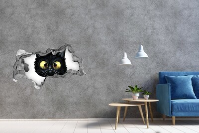 Decorazione da parete buco nel muro Gatto nero in un buco nel muro
