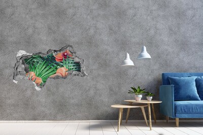 Decorazione da parete buco nel muro Un paradiso floreale ai tropici