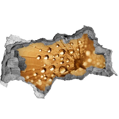 Decorazione da parete buco nel muro Gocce su una foglia