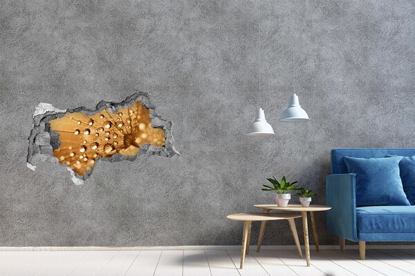 Decorazione da parete buco nel muro Gocce su una foglia