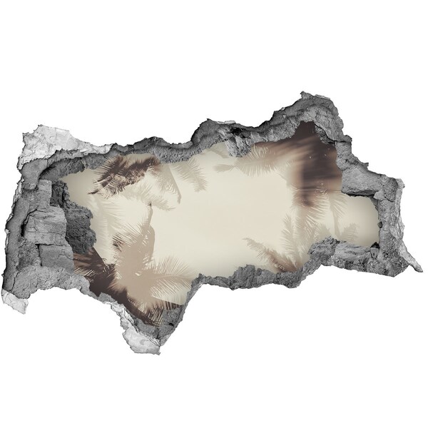 Sticker effetto rottura muro Oasi tropicale dietro le mura