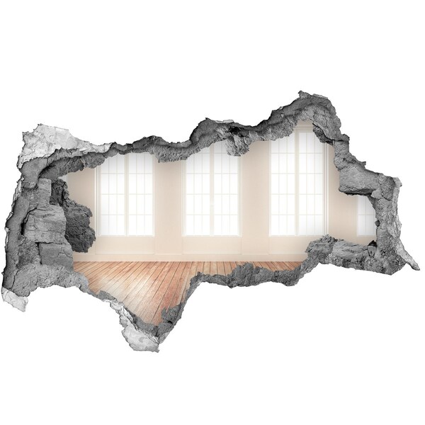 Adesivo con vista dietro il muro Interno con vista sul sole