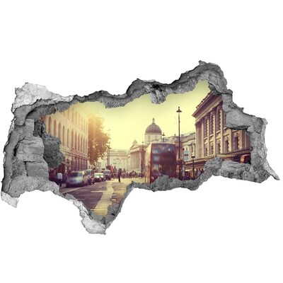 Adesivo con vista dietro il muro Una strada londinese al mattino