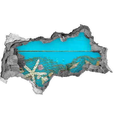 Sticker effetto rottura muro Il mondo sottomarino sullo sfondo della barriera corallina