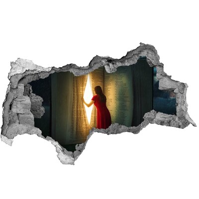 Adesivo con vista dietro il muro Un buco nella realtà