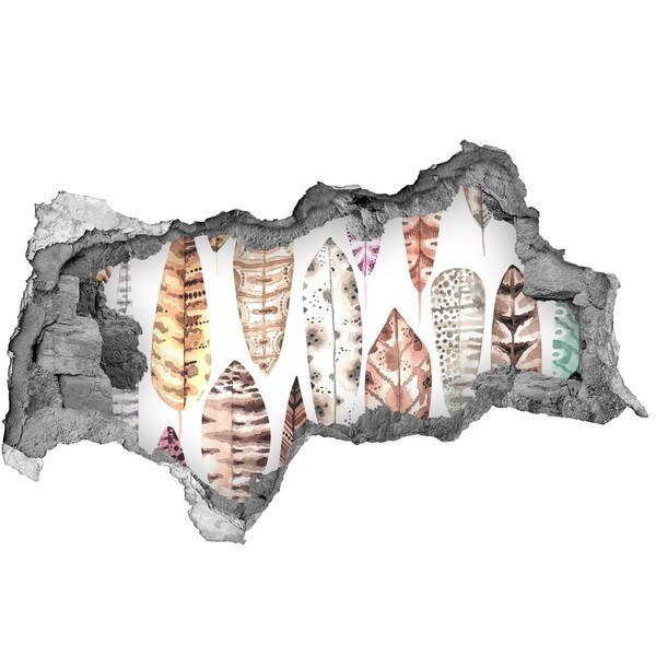 Decorazione da parete buco nel muro Foglie colorate in un buco nel muro