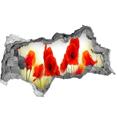 Sticker effetto rottura muro Paradiso fiorito con un'ape