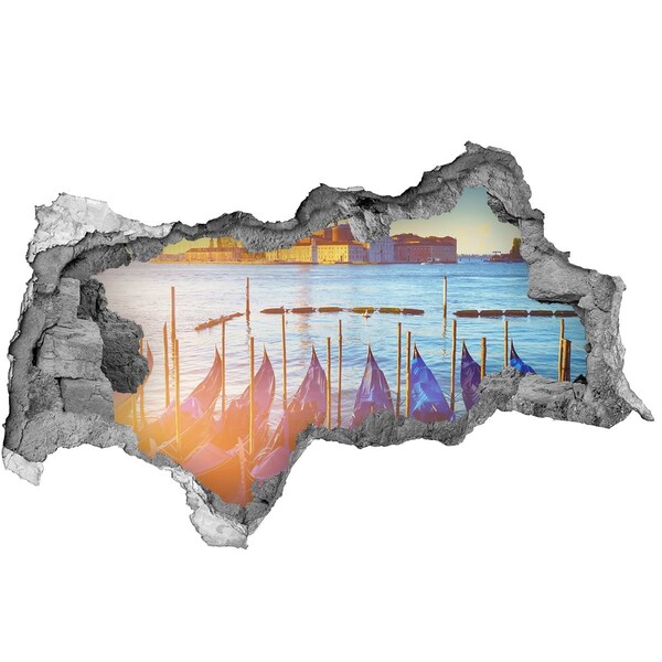 Adesivo con vista dietro il muro Venezia alla luce del tramonto