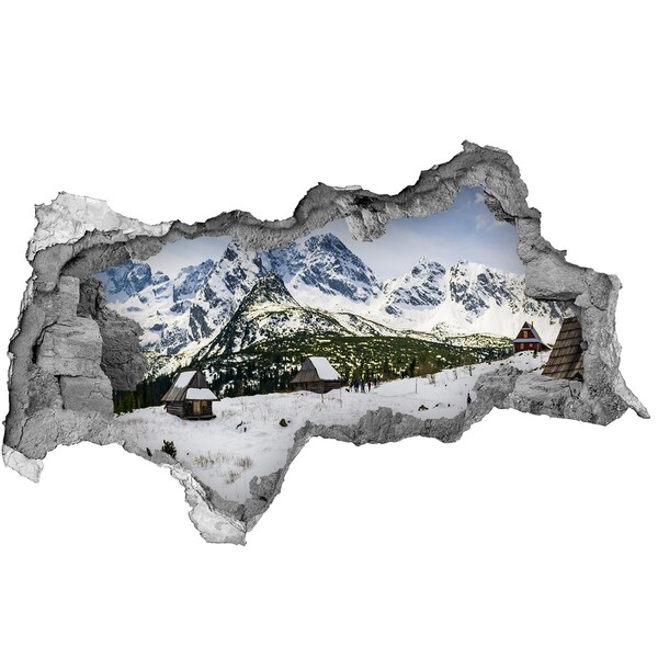 Sticker effetto rottura muro Paesaggio montano invernale
