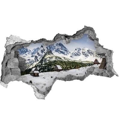 Sticker effetto rottura muro Paesaggio montano invernale