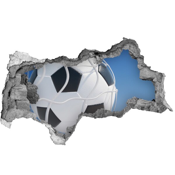 Adesivo con vista dietro il muro Calcio in volo