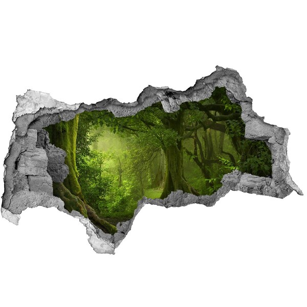 Sticker effetto rottura muro Una foresta verdeggiante piena di vita