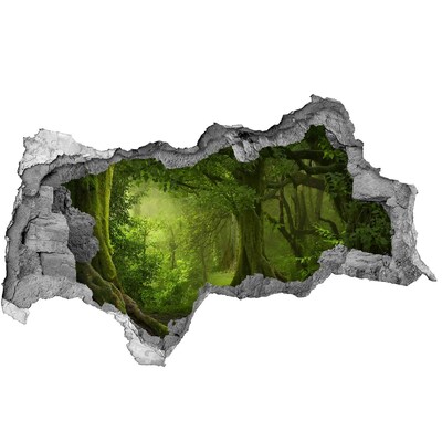 Sticker effetto rottura muro Una foresta verdeggiante piena di vita