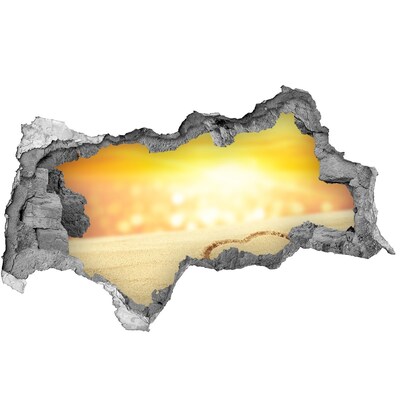 Decorazione da parete buco nel muro Spiaggia dorata con un cuore