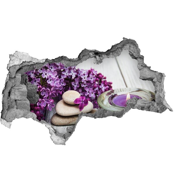 Sticker effetto rottura muro Un'oasi floreale di pace