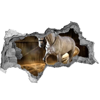 Sticker effetto rottura muro Un cavallo nella stalla