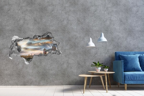 Adesivo con vista dietro il muro Tower Bridge a Londra