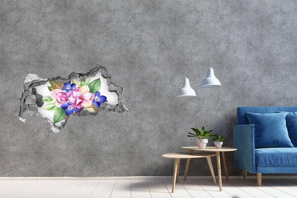 Decorazione da parete buco nel muro Esplosione floreale nel muro