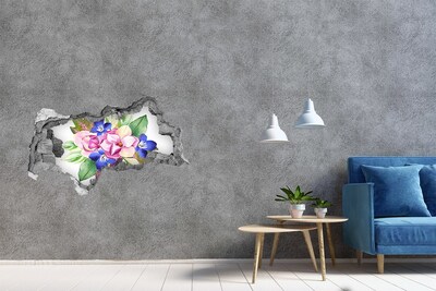 Decorazione da parete buco nel muro Esplosione floreale nel muro