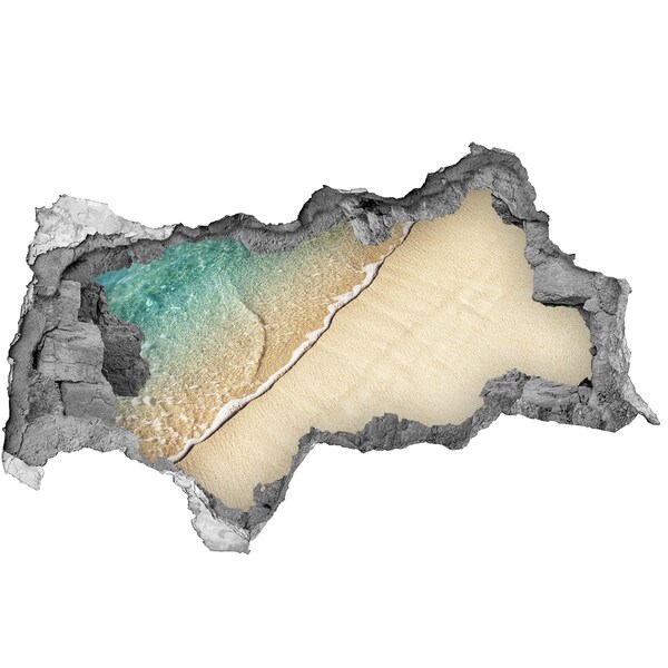 Decorazione da parete buco nel muro Spiaggia caraibica vista attraverso un buco nel muro