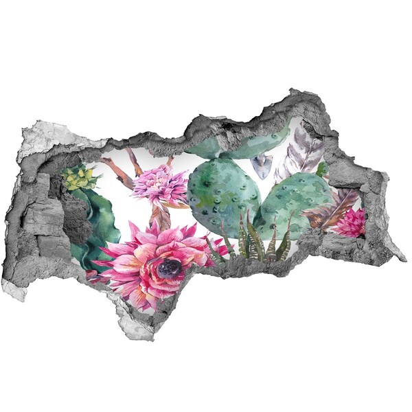 Decorazione da parete buco nel muro Un'oasi floreale dietro il muro