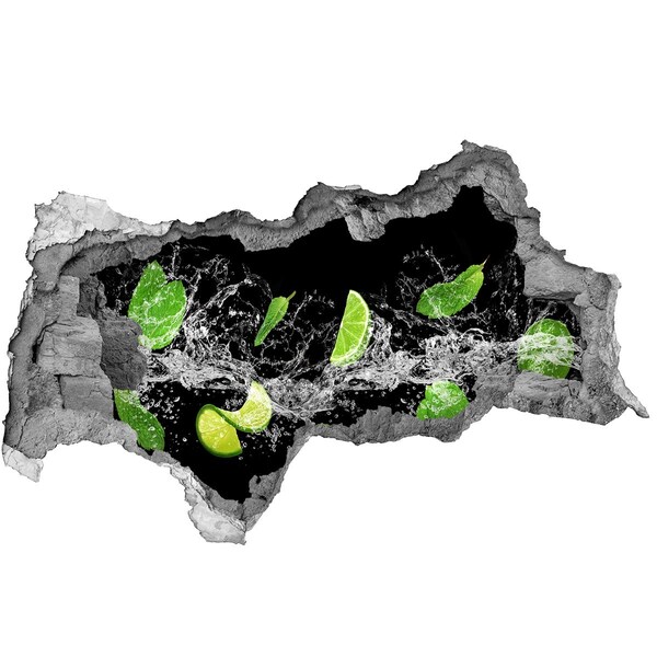 Adesivo con vista dietro il muro Cocktail rinfrescante al lime