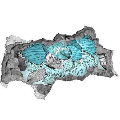 Adesivo con vista dietro il muro Un'oasi floreale in cemento
