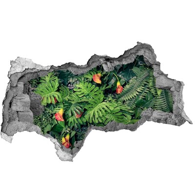 Sticker effetto rottura muro Giardino tropicale dietro il muro