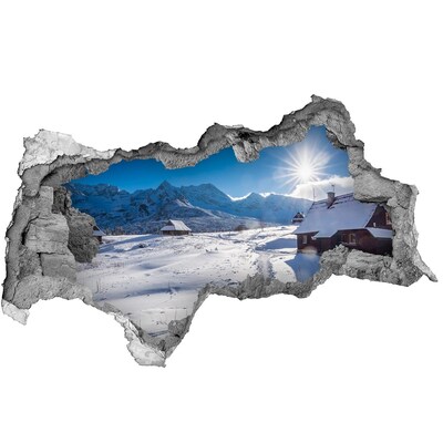 Sticker effetto rottura muro Paesaggio montano invernale