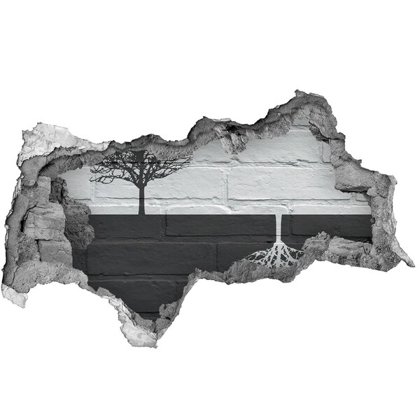 Decorazione da parete buco nel muro Un albero con le radici